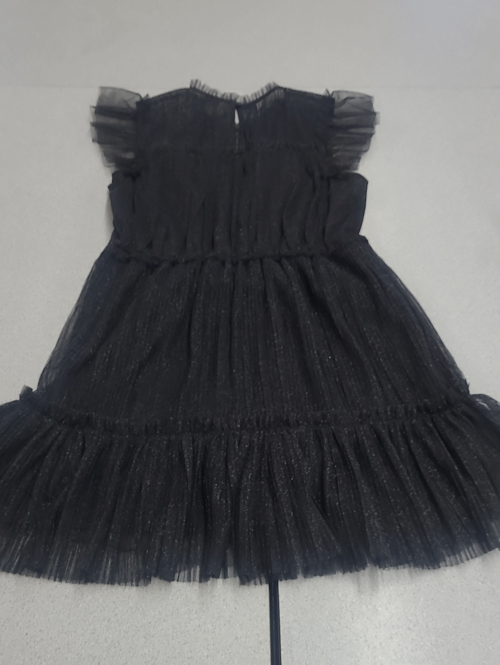 AllSaints Black Sparkle Tiered Tulle Dress Size 8 - Picture 11 of 13